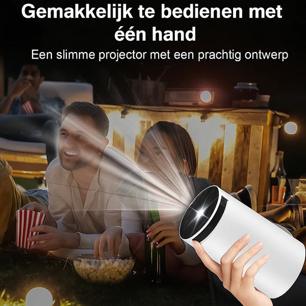 MAGCUBIC Mini Projector – 180° Draaibare Beamer met Flexibele Projectie voor Wand & Plafond | HD Beeldkwaliteit