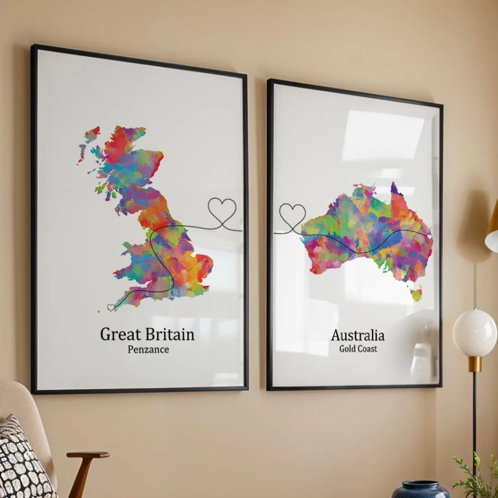 Gepersonaliseerde "Hartenroute" - Poster