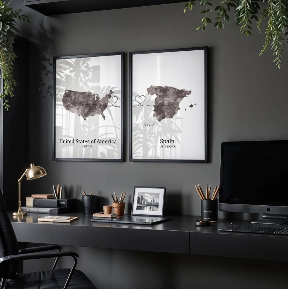 Gepersonaliseerde "Hartenroute" - Poster