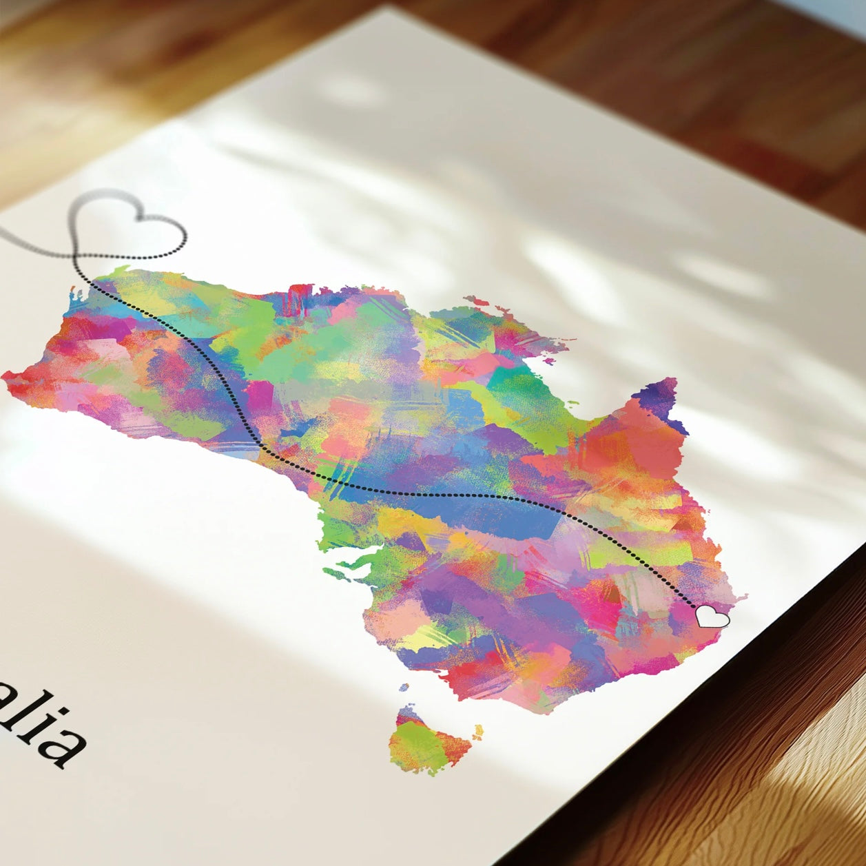 Gepersonaliseerde "Hartenroute" - Poster