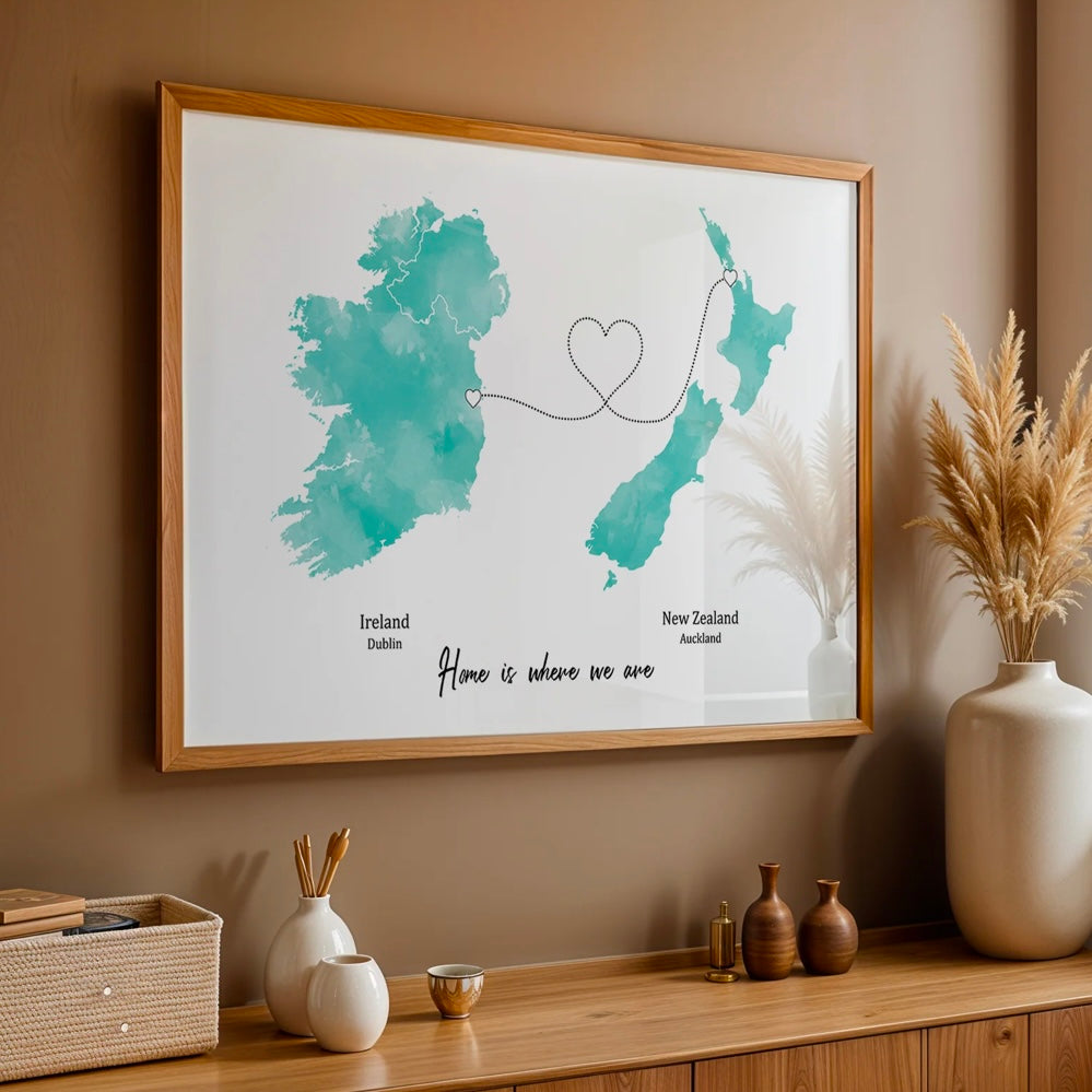 Gepersonaliseerde "Hartenroute" - Poster