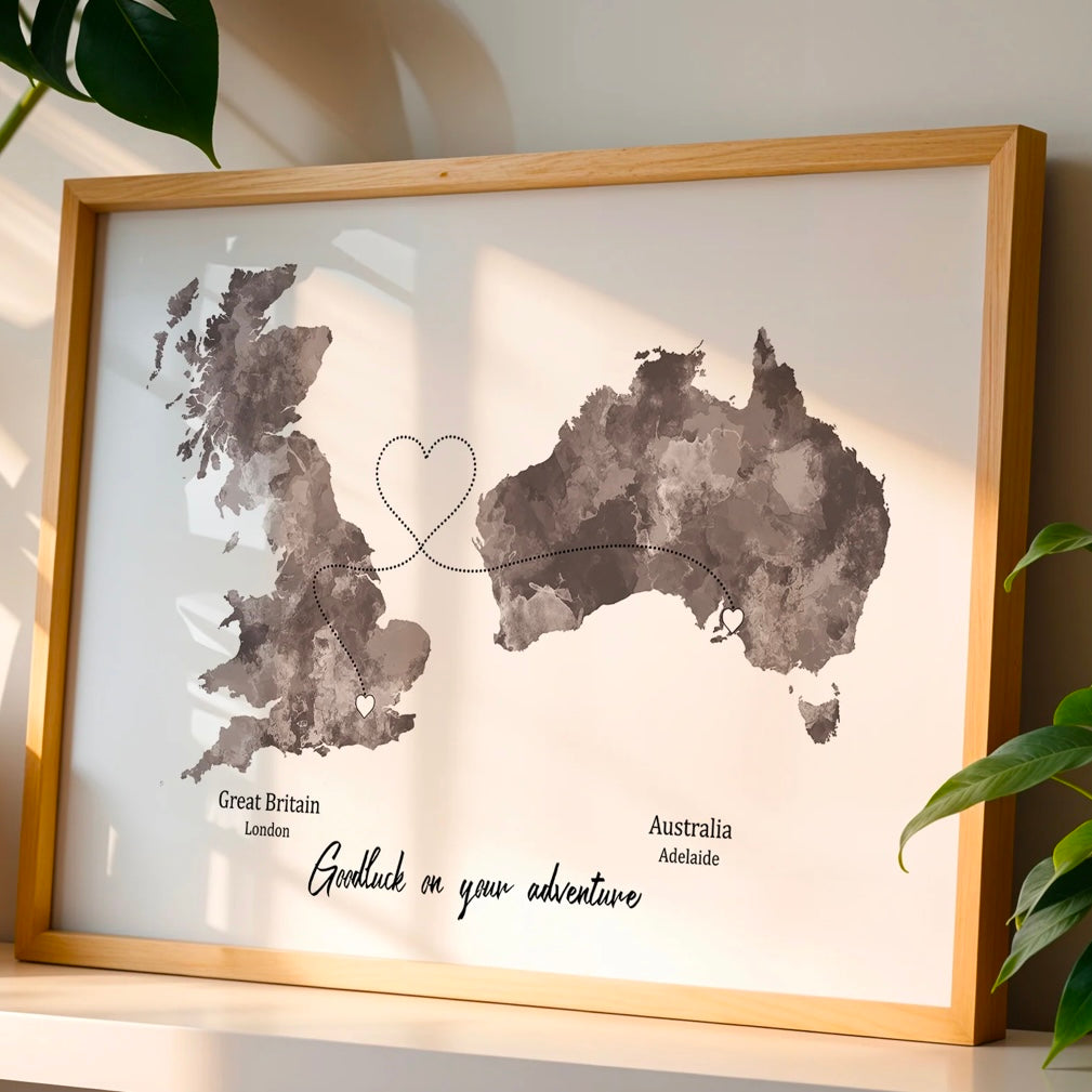 Gepersonaliseerde "Hartenroute" - Poster