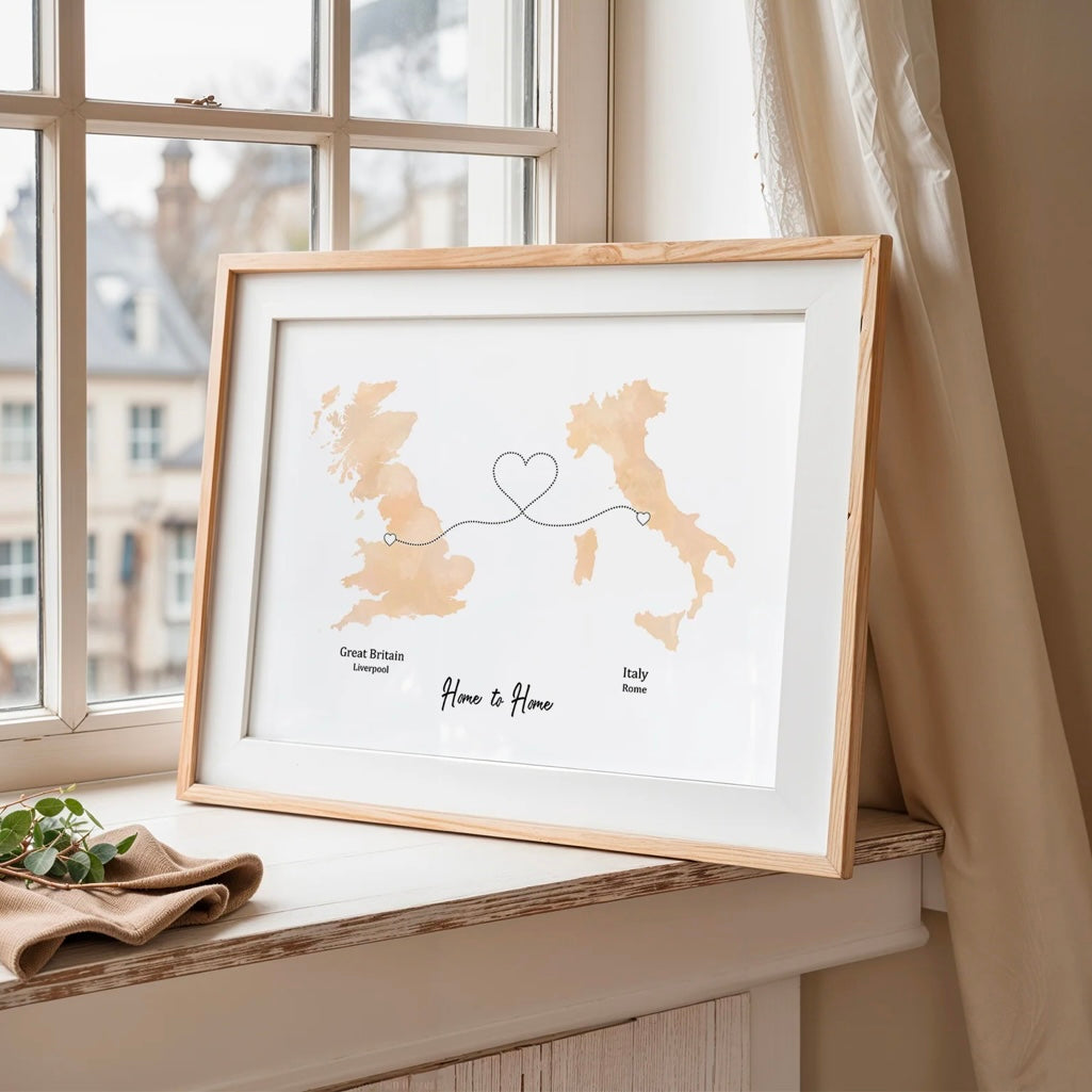 Gepersonaliseerde "Hartenroute" - Poster