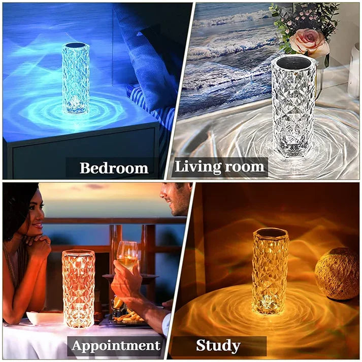 16-Color Crystal Rose LED Lamp