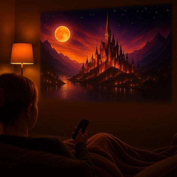 MAGCUBIC Mini Projector – 180° Draaibare Beamer met Flexibele Projectie voor Wand & Plafond | HD Beeldkwaliteit