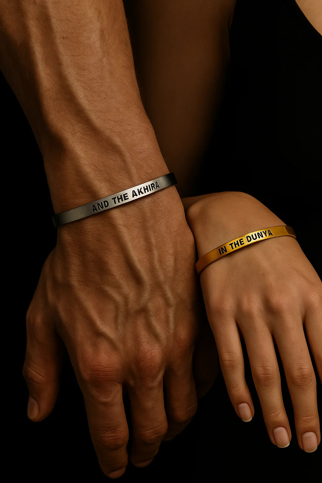 "IN THE DUNYA" + "AND THE AKHIRA" SET - 18K VERGULDE ARMBANDEN